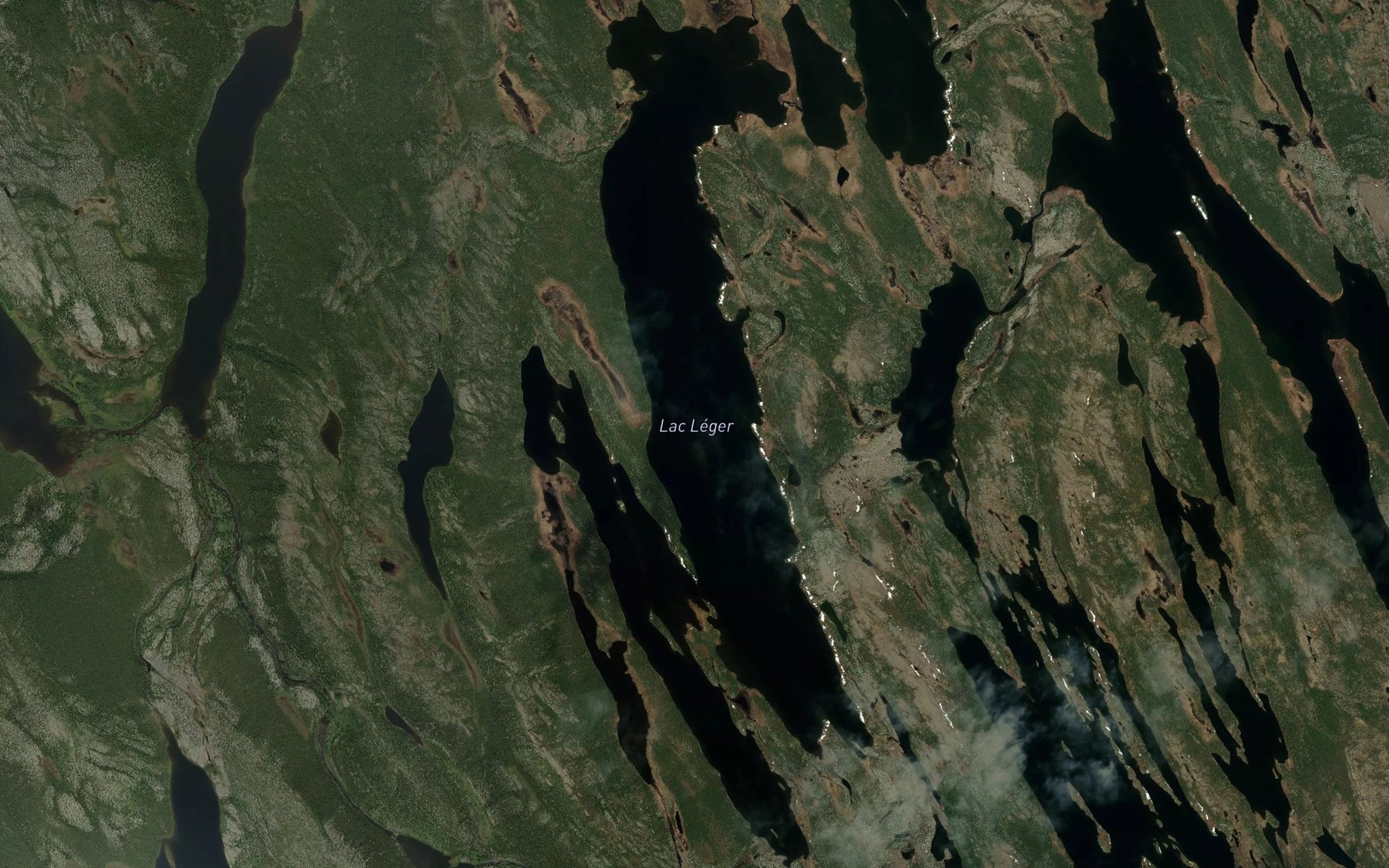 Satellite map of the Lac Leger