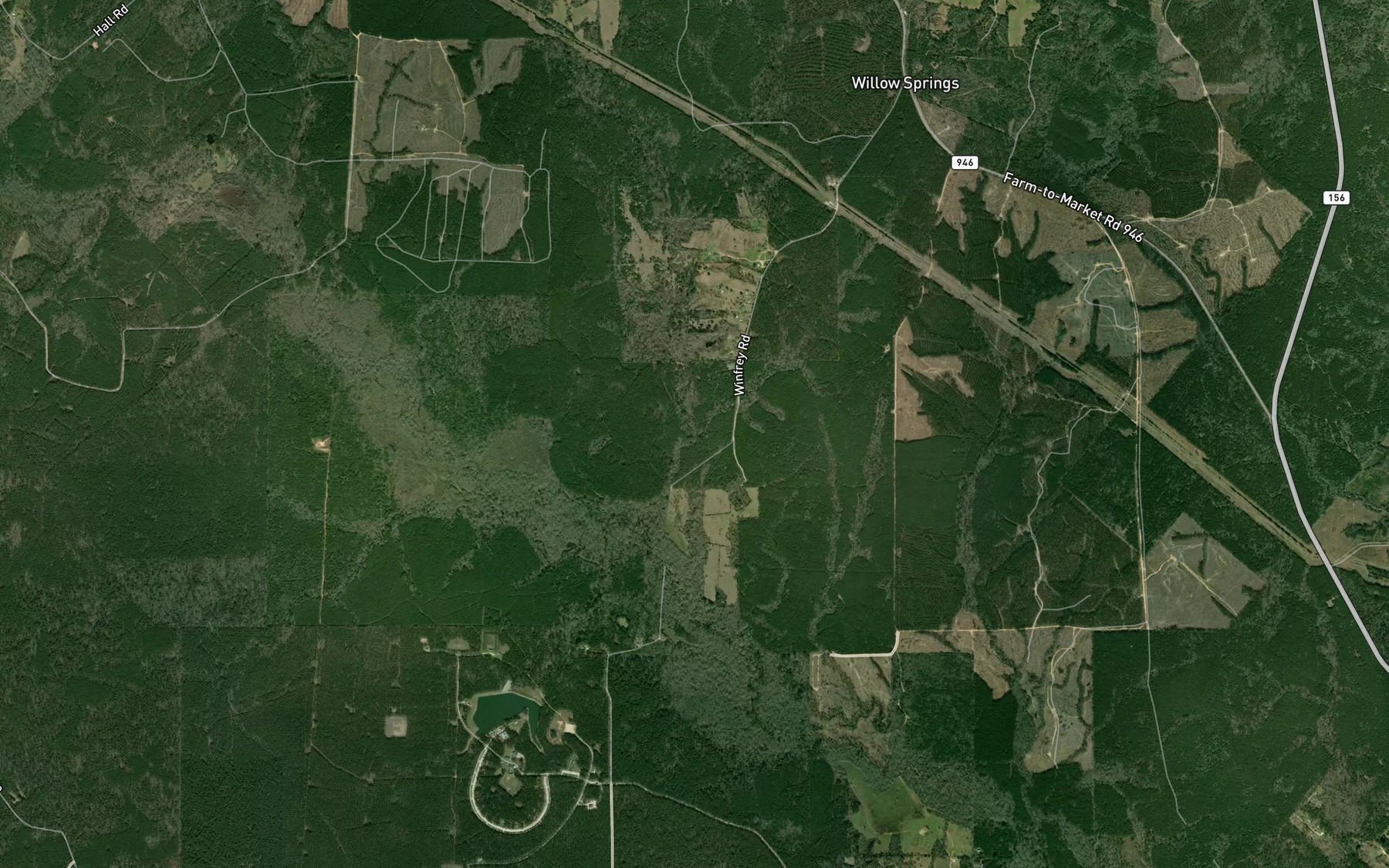 Satellite map of the Rocky Creek