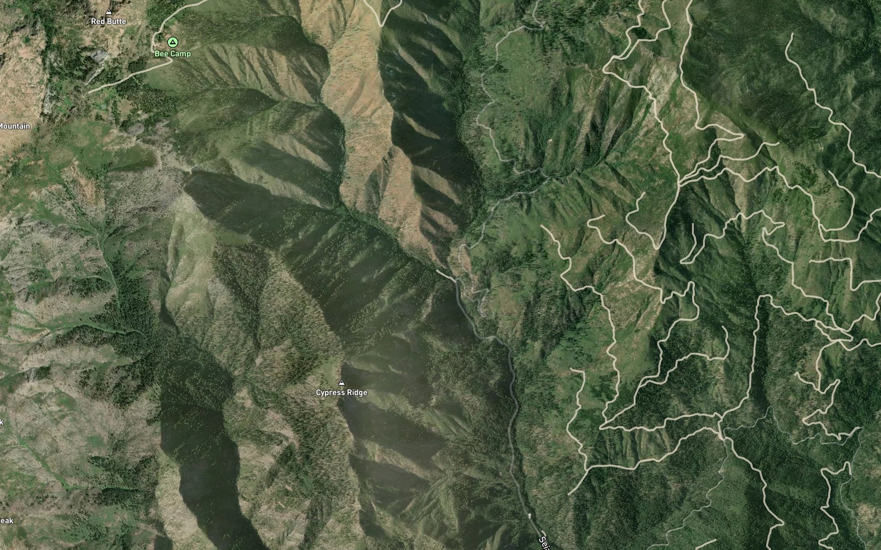Satellite map of the East Fork Seiad Creek