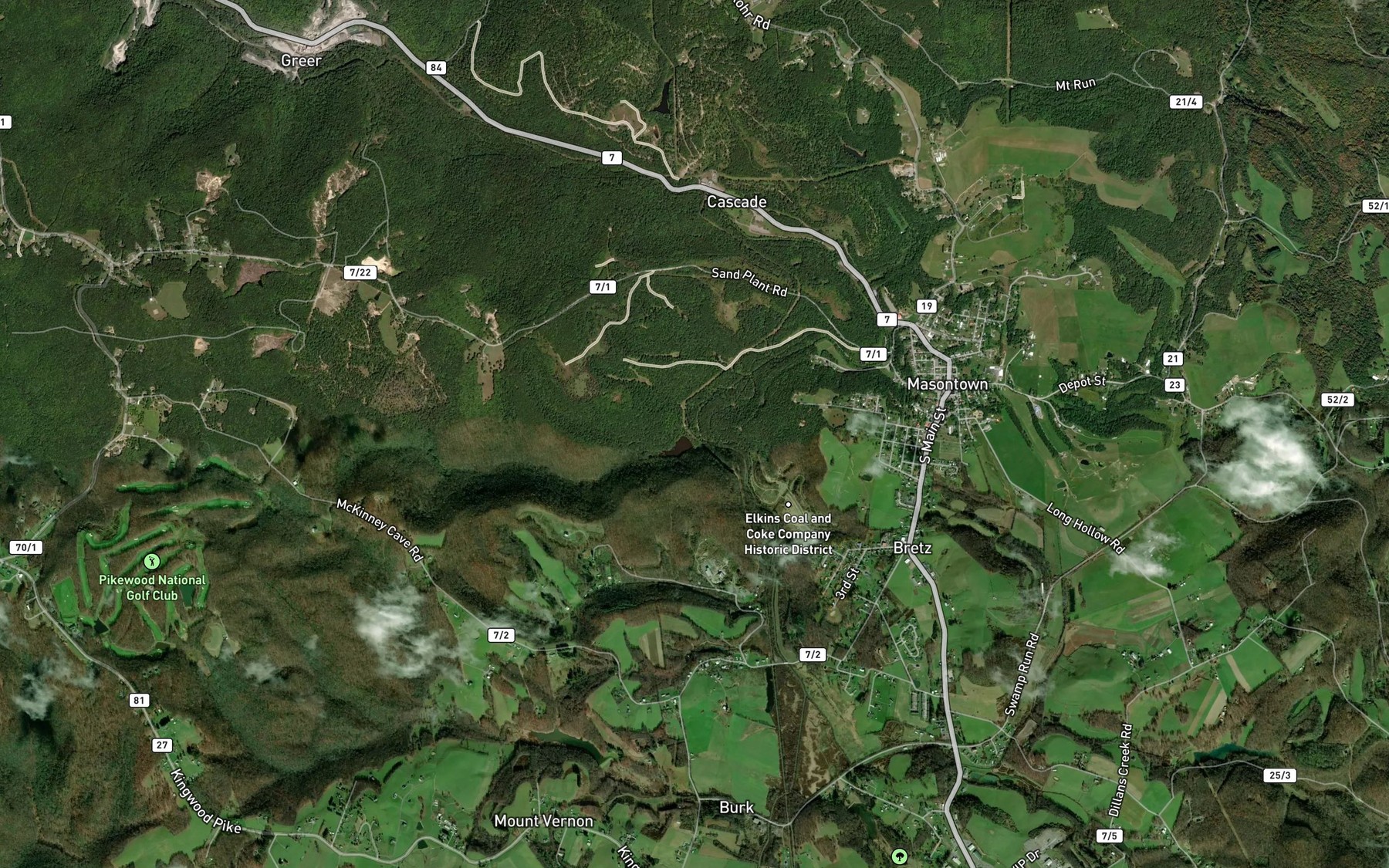 Satellite map of the Back Run