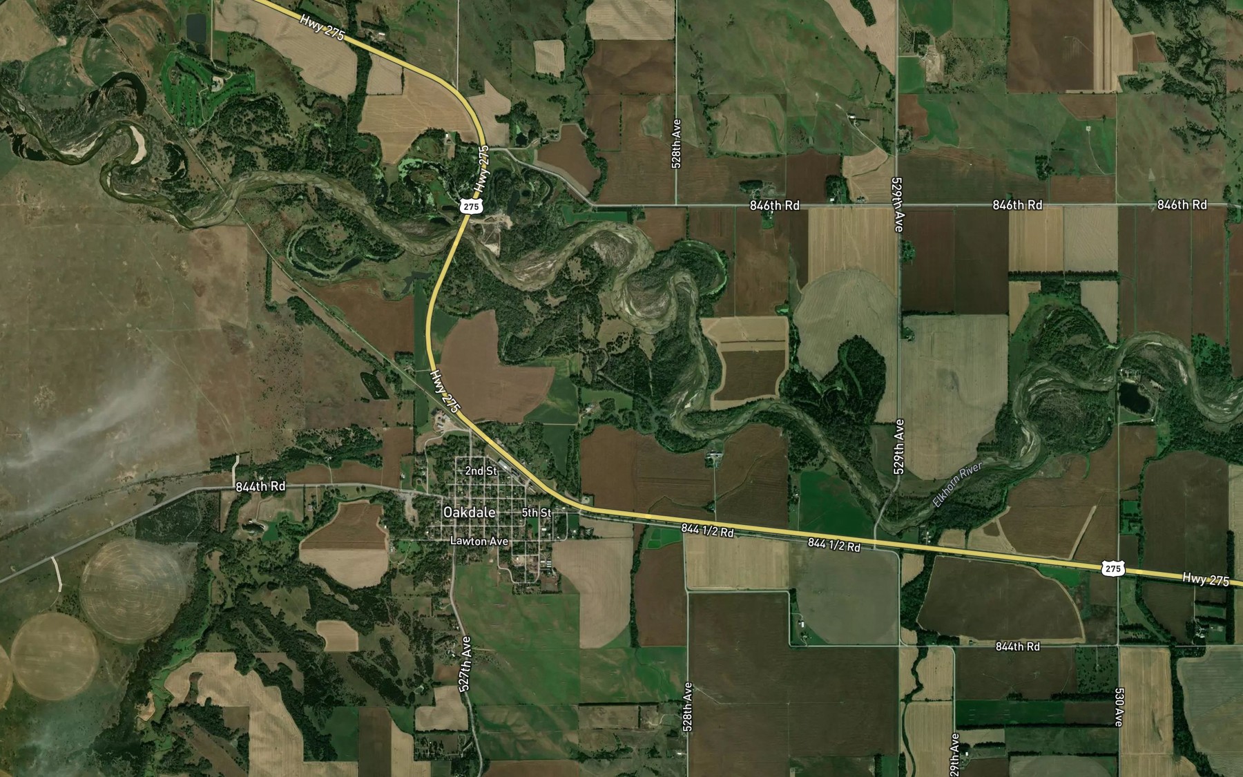 Satellite map of the Cedar Creek