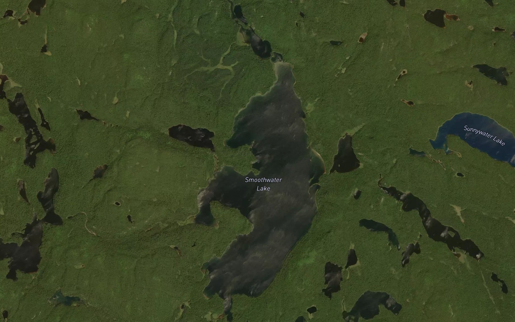 Satellite map of the Smoothwater Lake