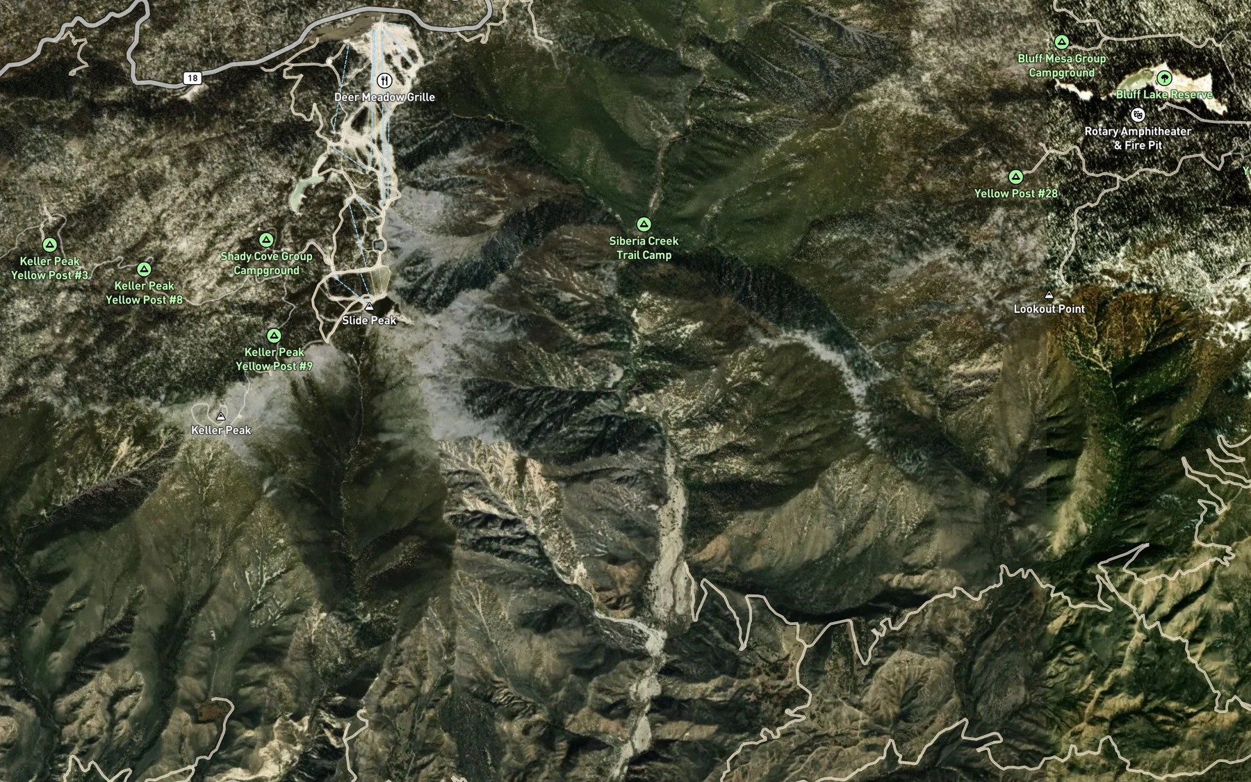 Satellite map of the Johnson Creek