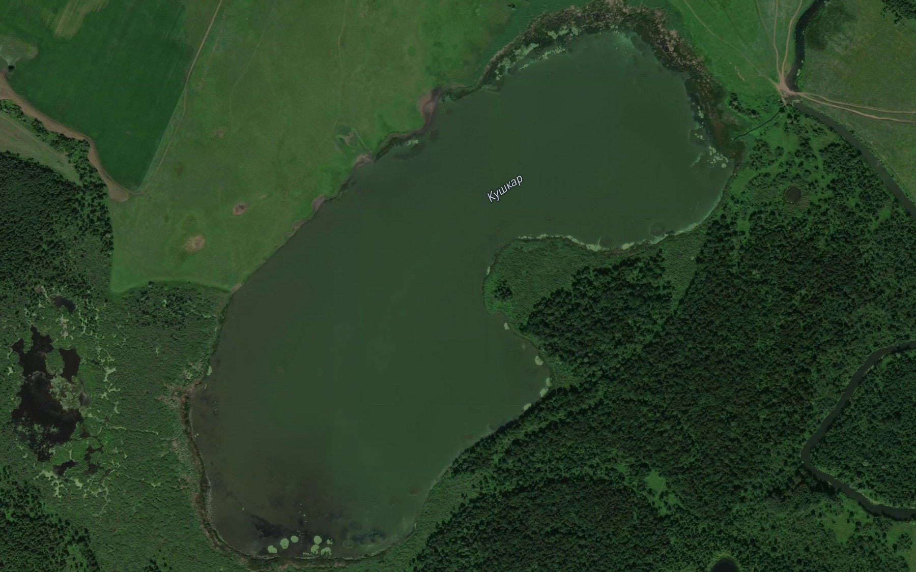 Satellite map of the Ozero Kushkar