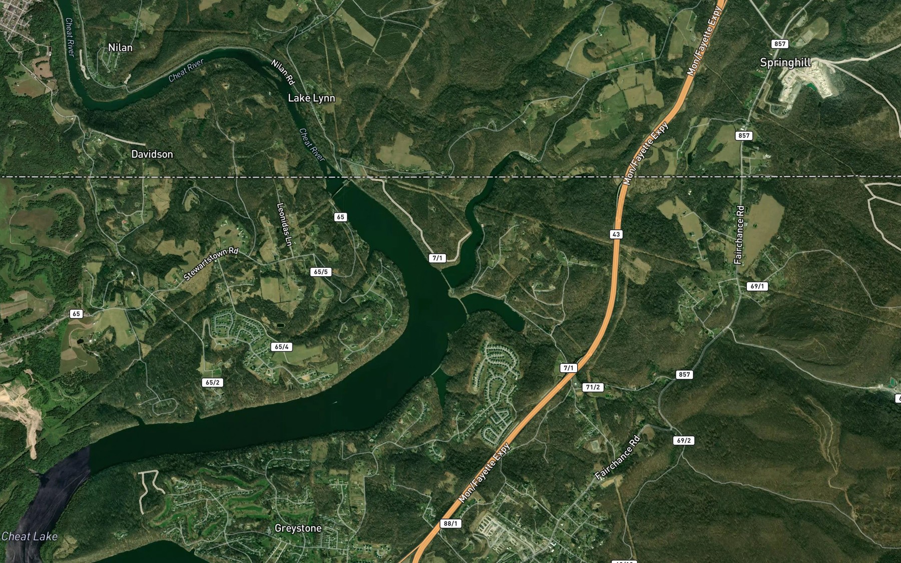 Satellite map of the Rubles Run