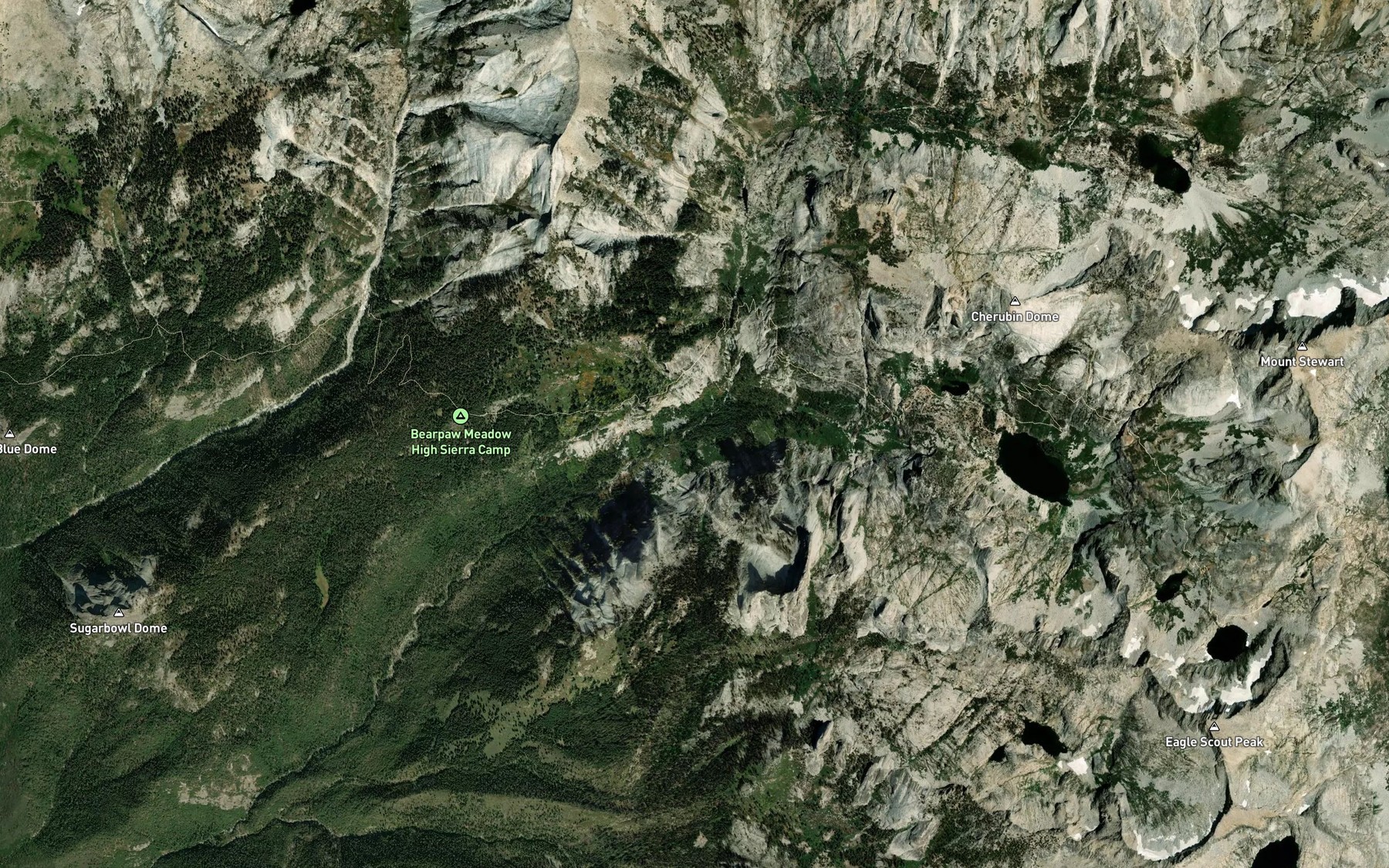 Satellite map of the Lone Pine Creek