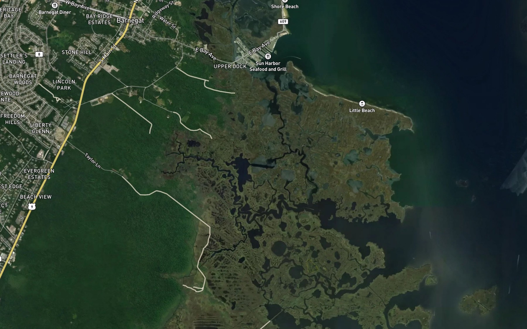 Satellite map of the Collins Upper Tide Pond