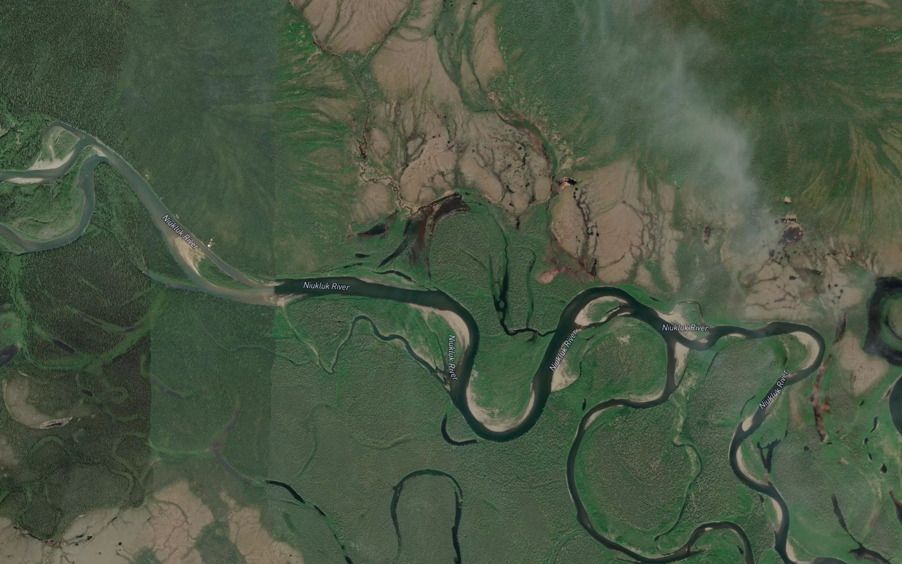 Satellite map of the Portland Creek