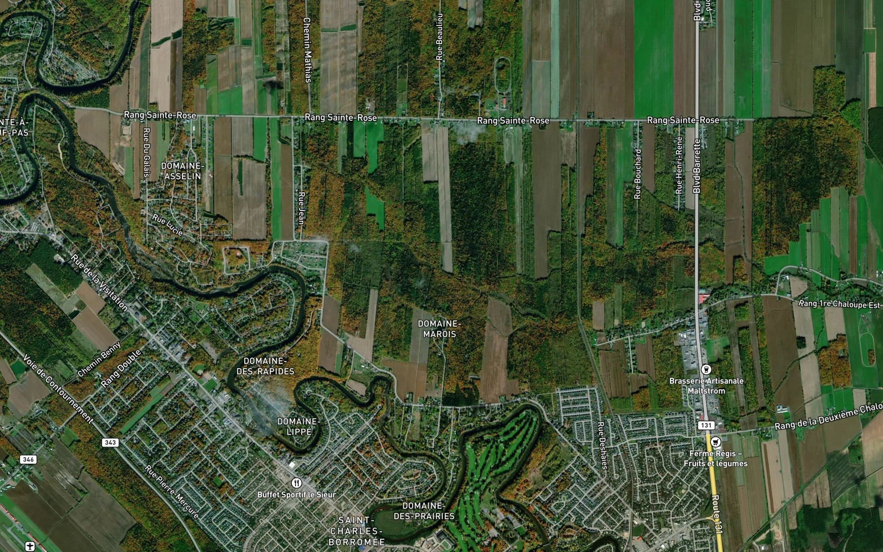 Satellite map of the Branche du Trait Carre