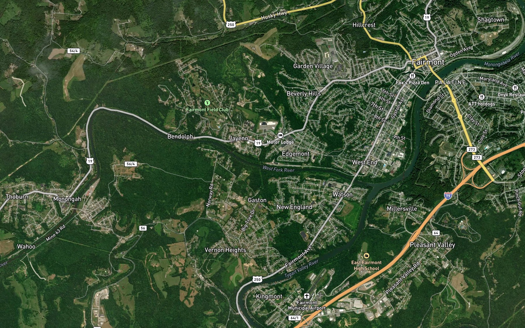 Satellite map of the Goose Run