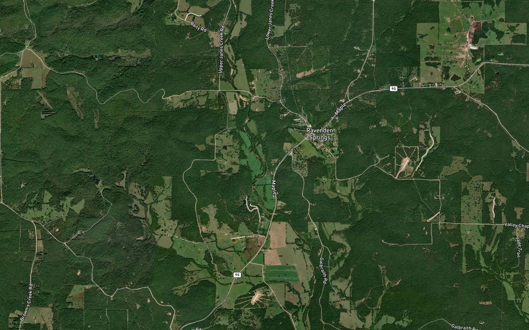 Satellite map of the Hall Creek