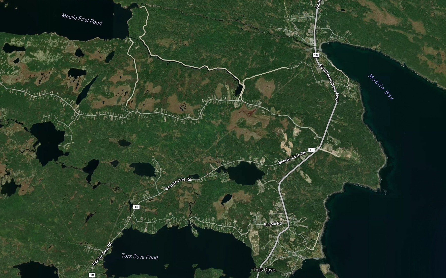 Satellite map of the Mobile Forebay