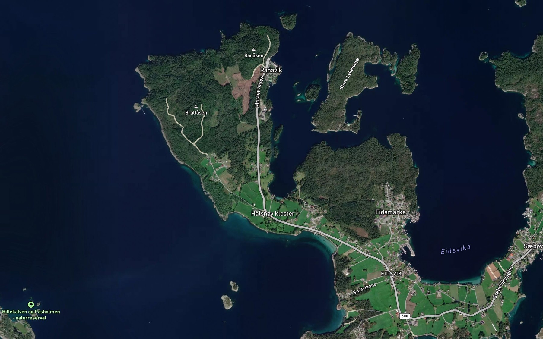 Satellite map of the Holmahola