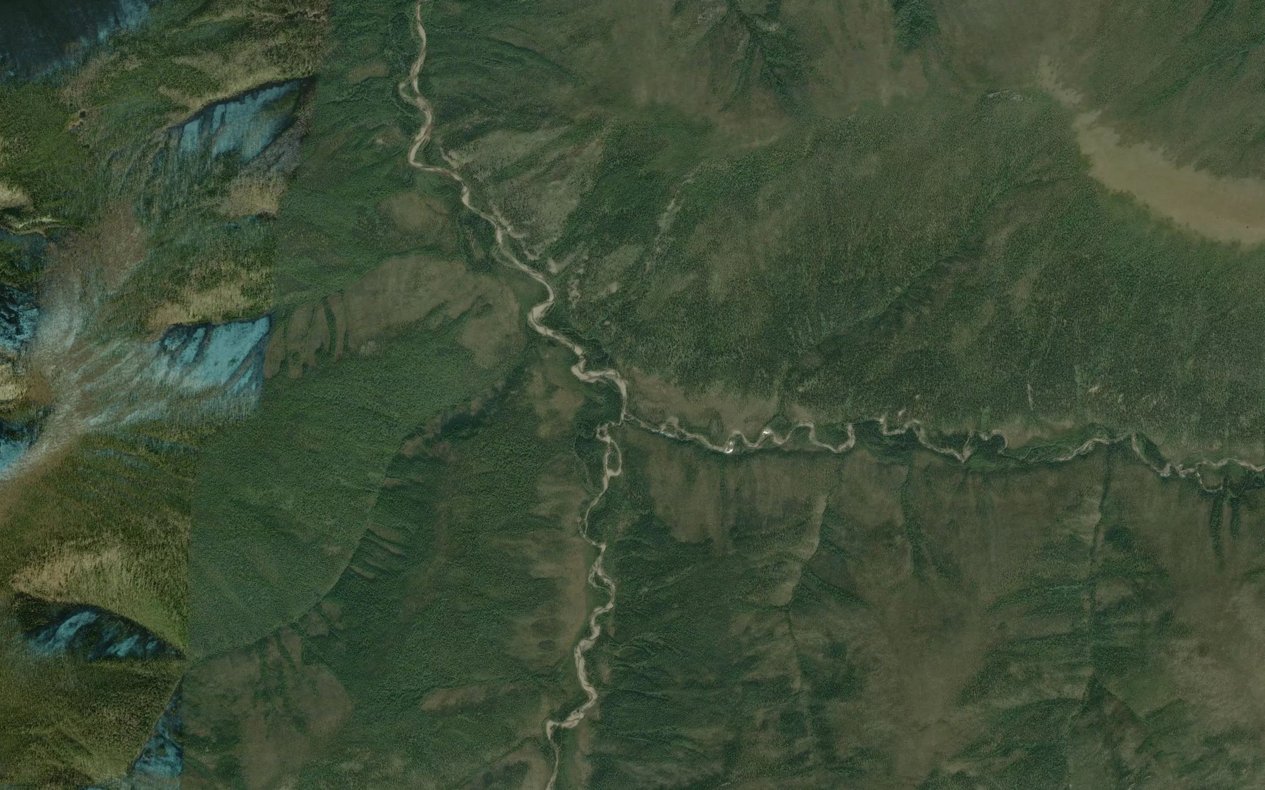 Satellite map of the Mascot Creek