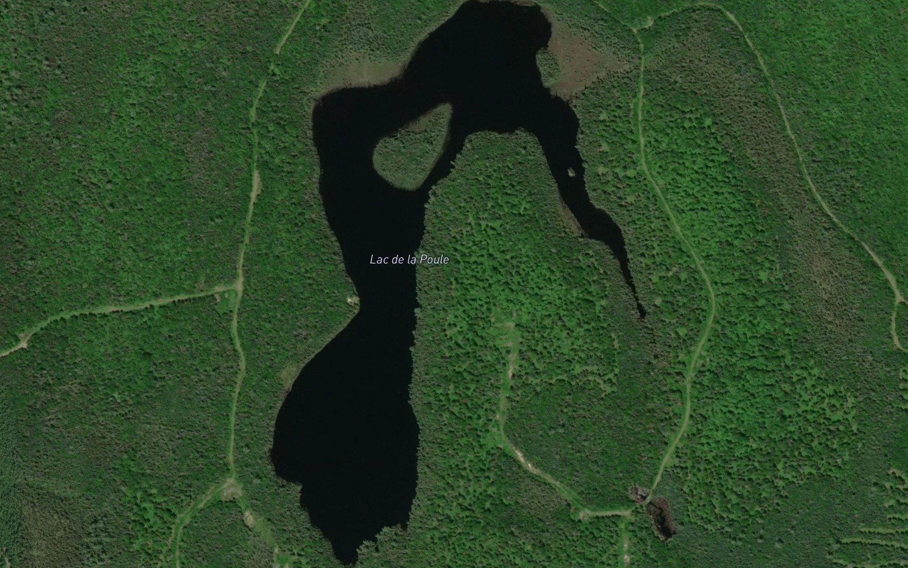 Satellite map of the Lac de la Poule