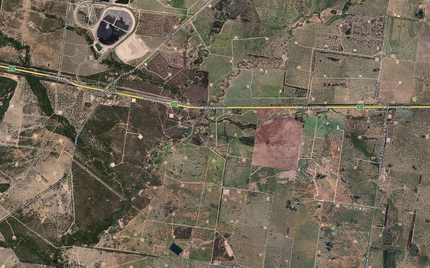 Satellite map of the Stockwhip Creek