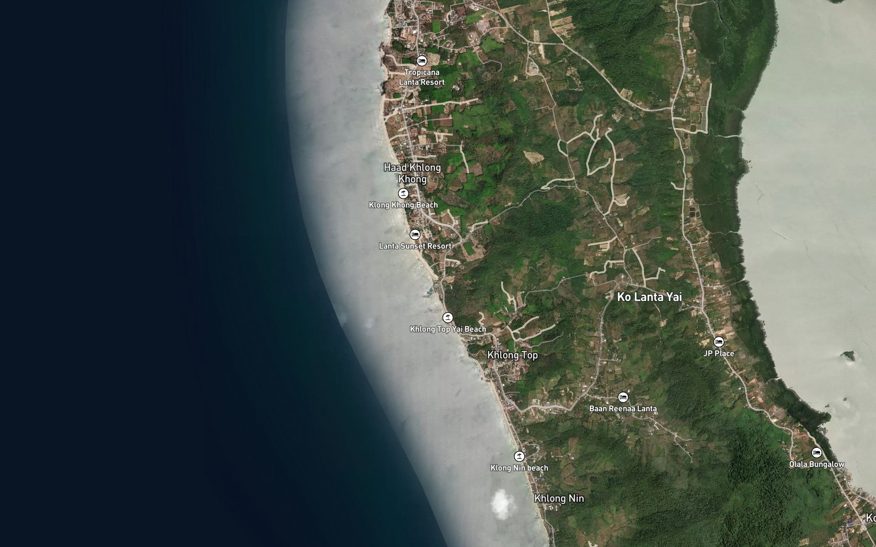 Satellite map of the Khlong Khong