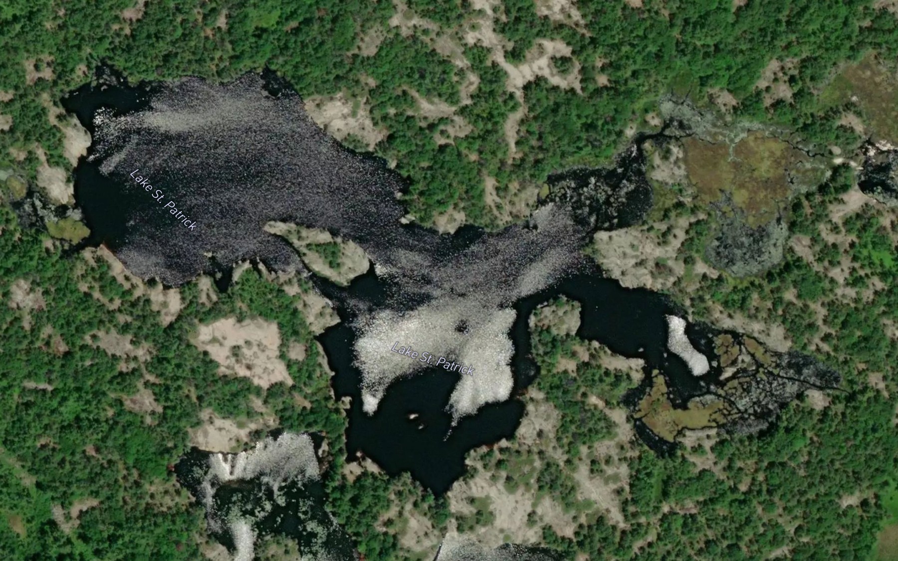 Satellite map of the Lake St. Patrick