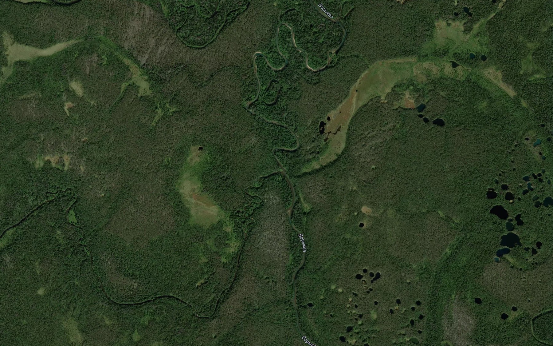 Satellite map of the Pyvva