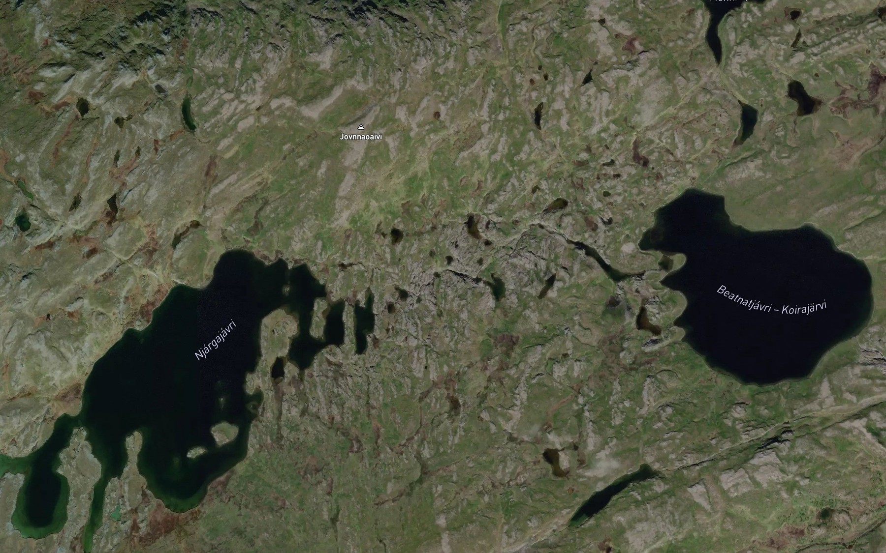 Satellite map of the Njargajakka