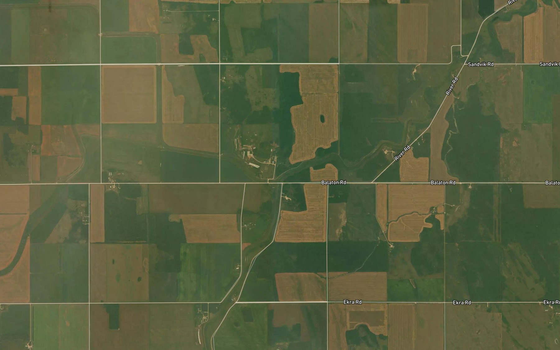 Satellite map of the South Crooked Lake Drain
