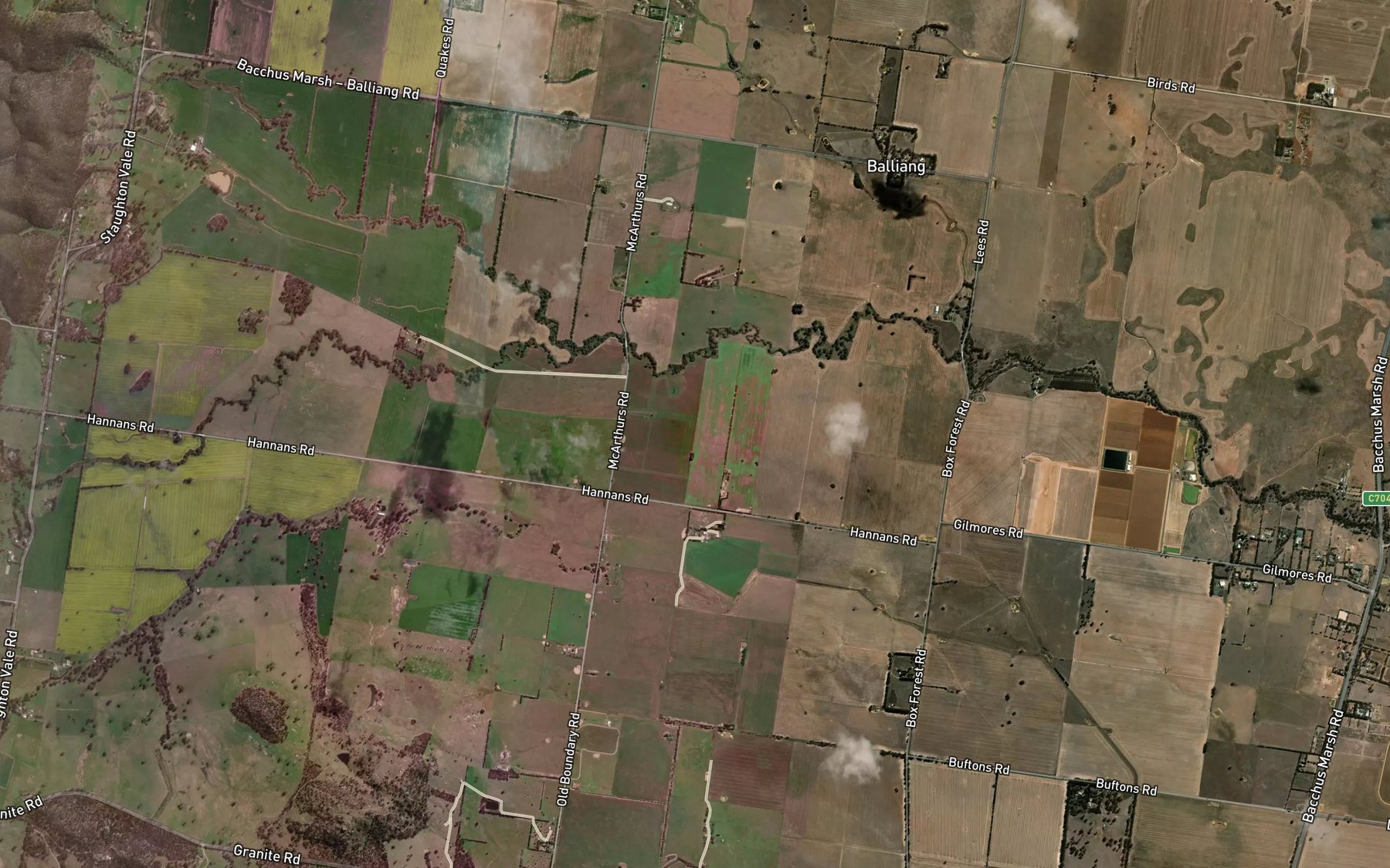 Satellite map of the Stony Creek