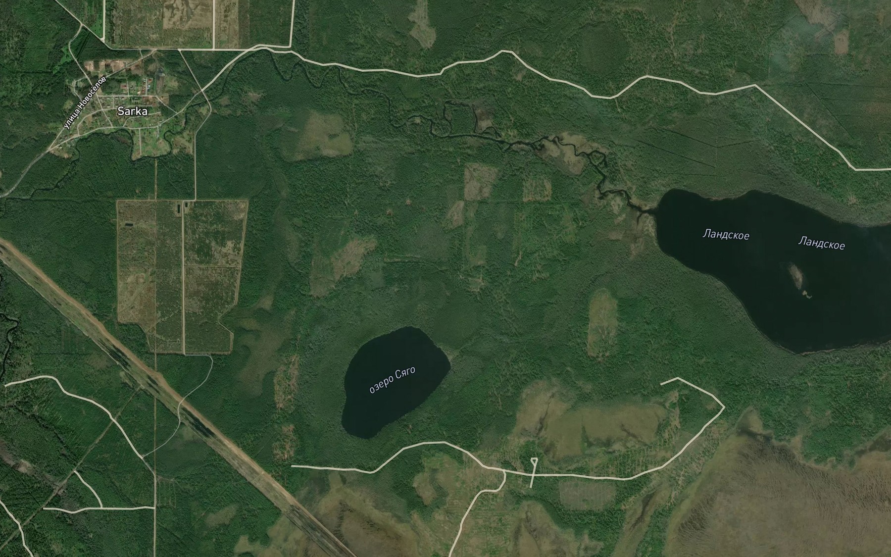 Satellite map of the Ozero Syago