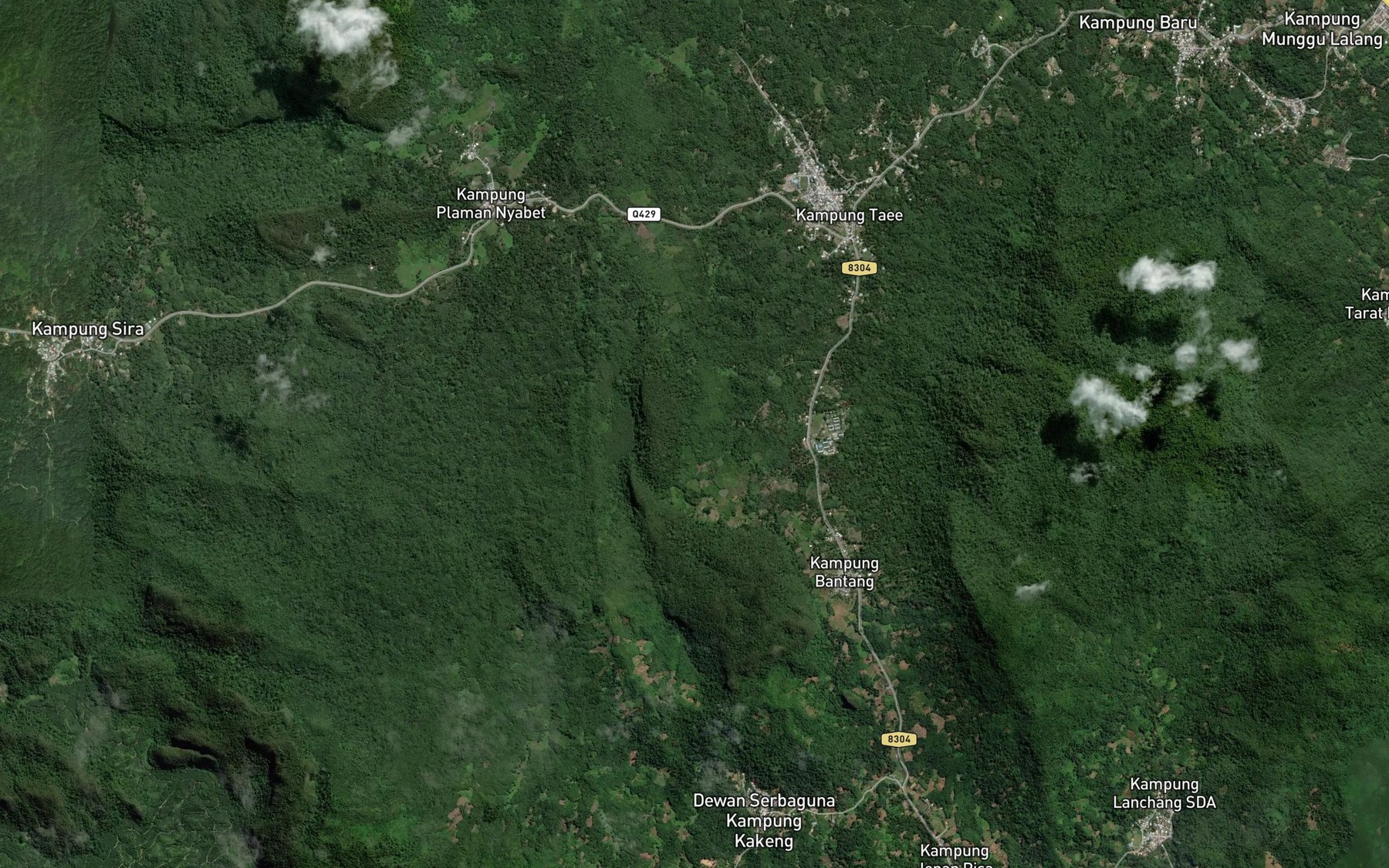 Satellite map of the Sungai Entama