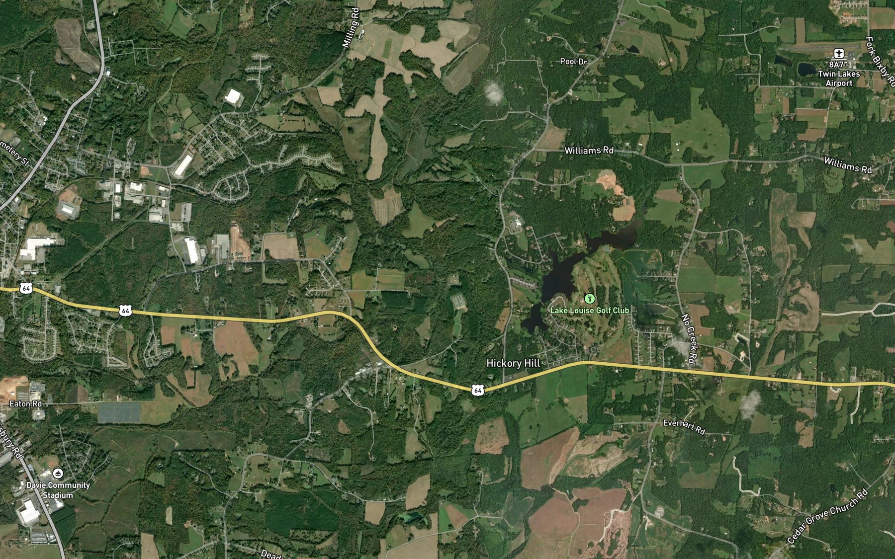 Satellite map of the Leonard Creek