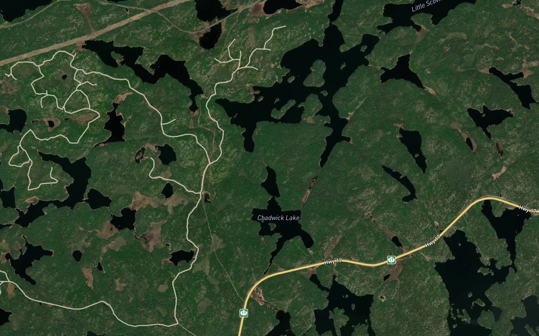 Satellite map of the Scovil Creek