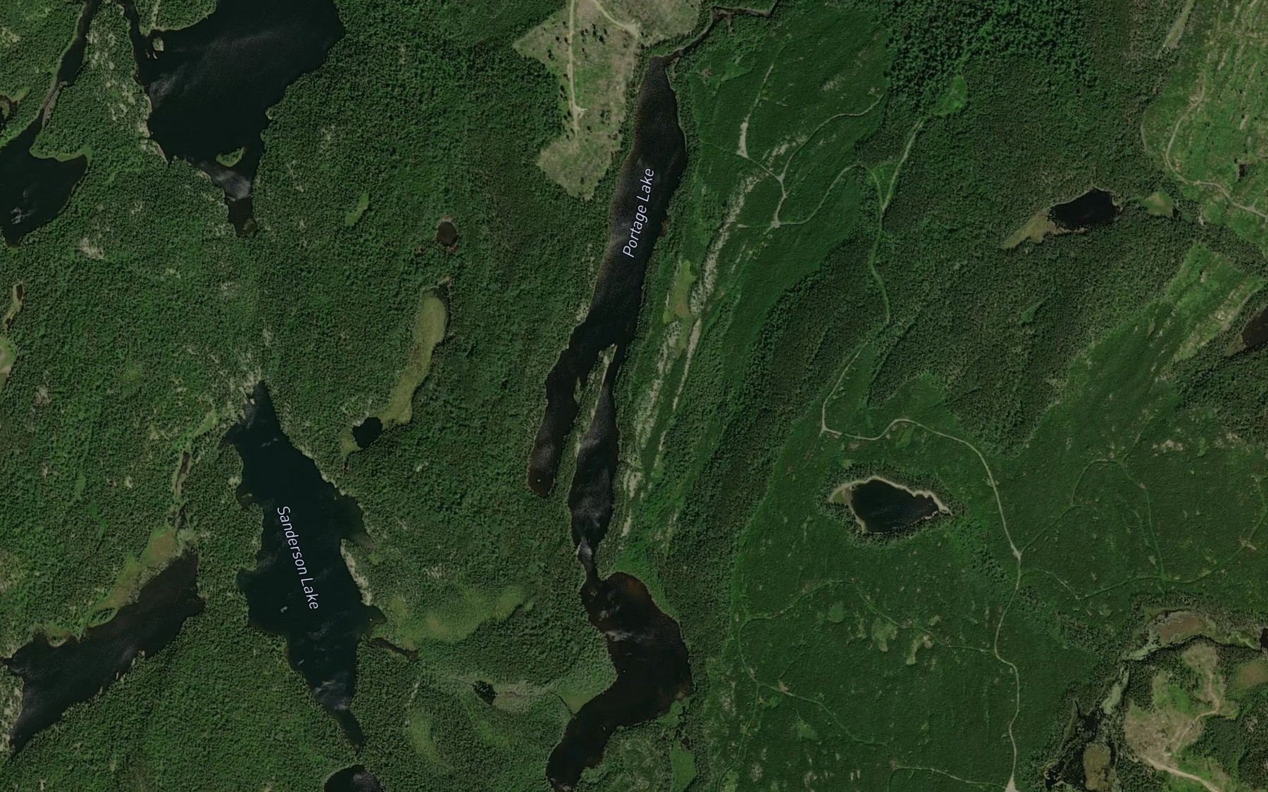 Satellite map of the Portage Lake