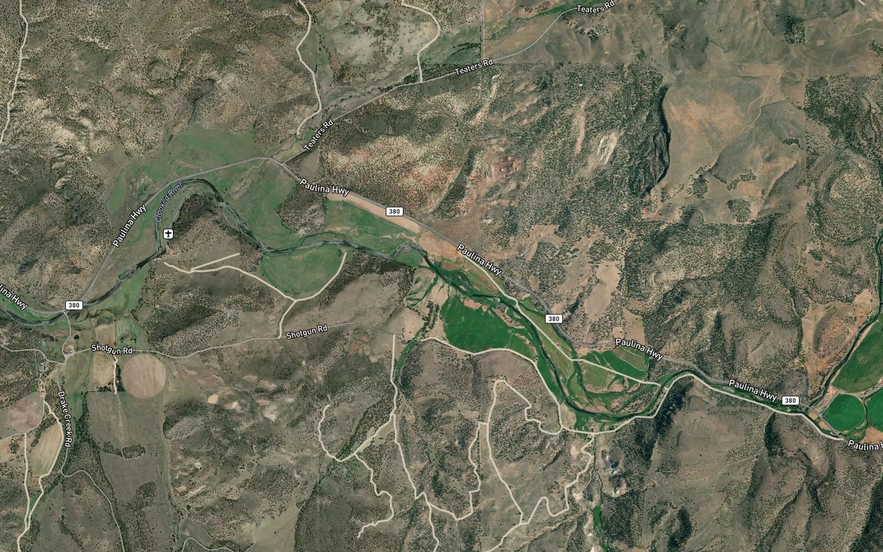 Satellite map of the Keeney Creek