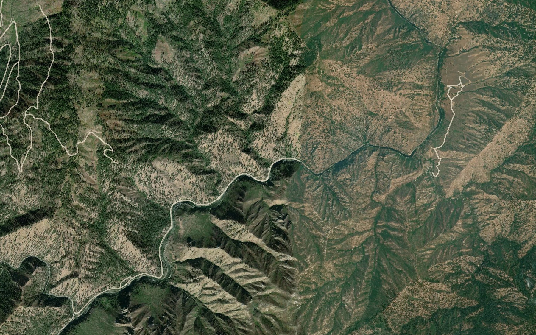 Satellite map of the Circle End Creek