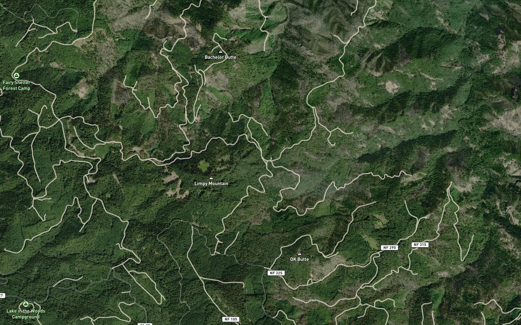 Satellite map of the Cinderella Spring