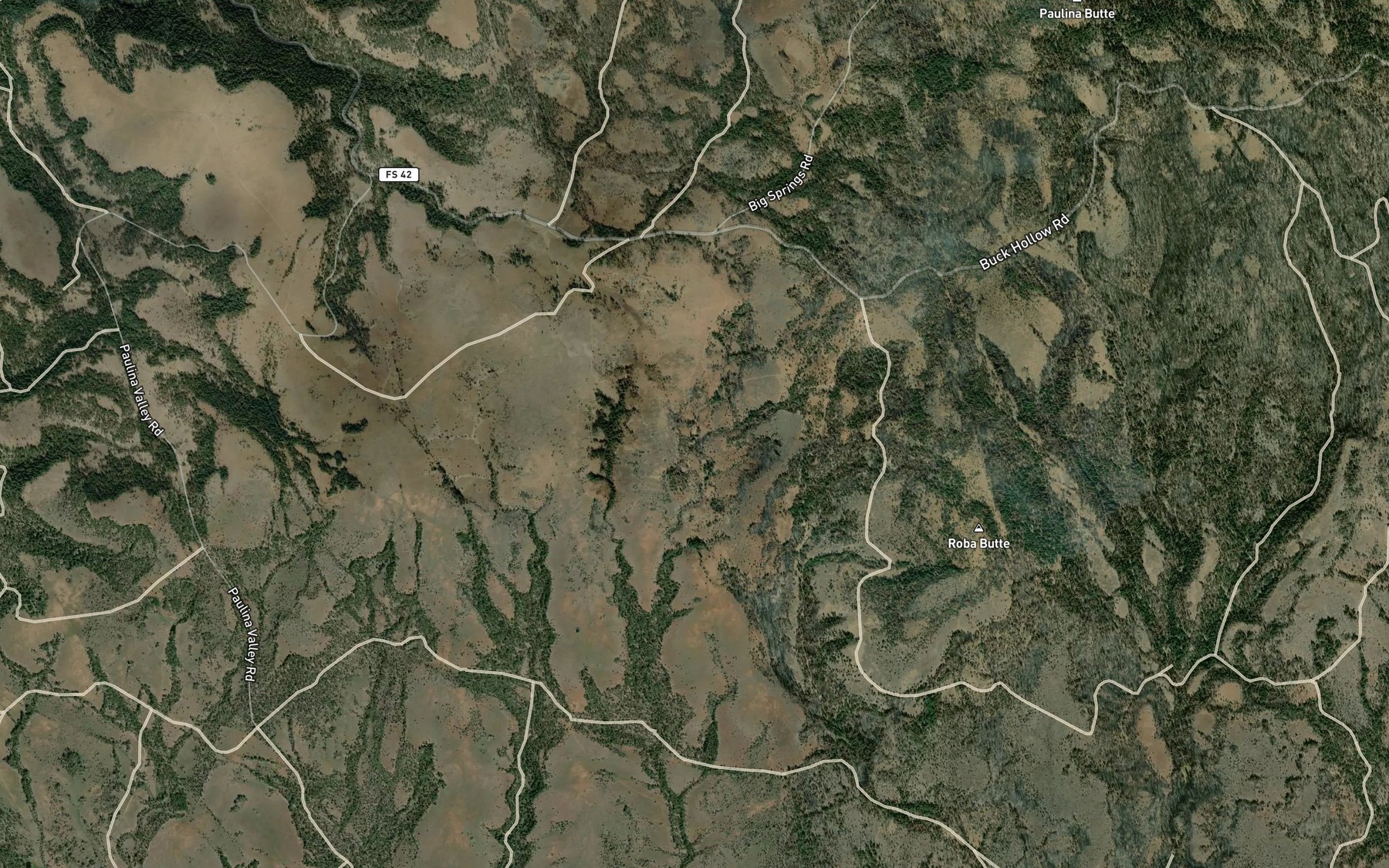 Satellite map of the Indian Creek Reservoir