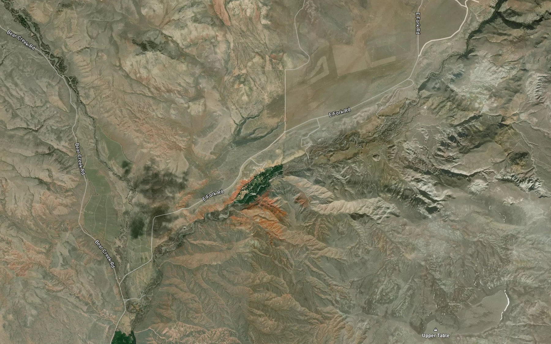 Satellite map of the Spear Creek