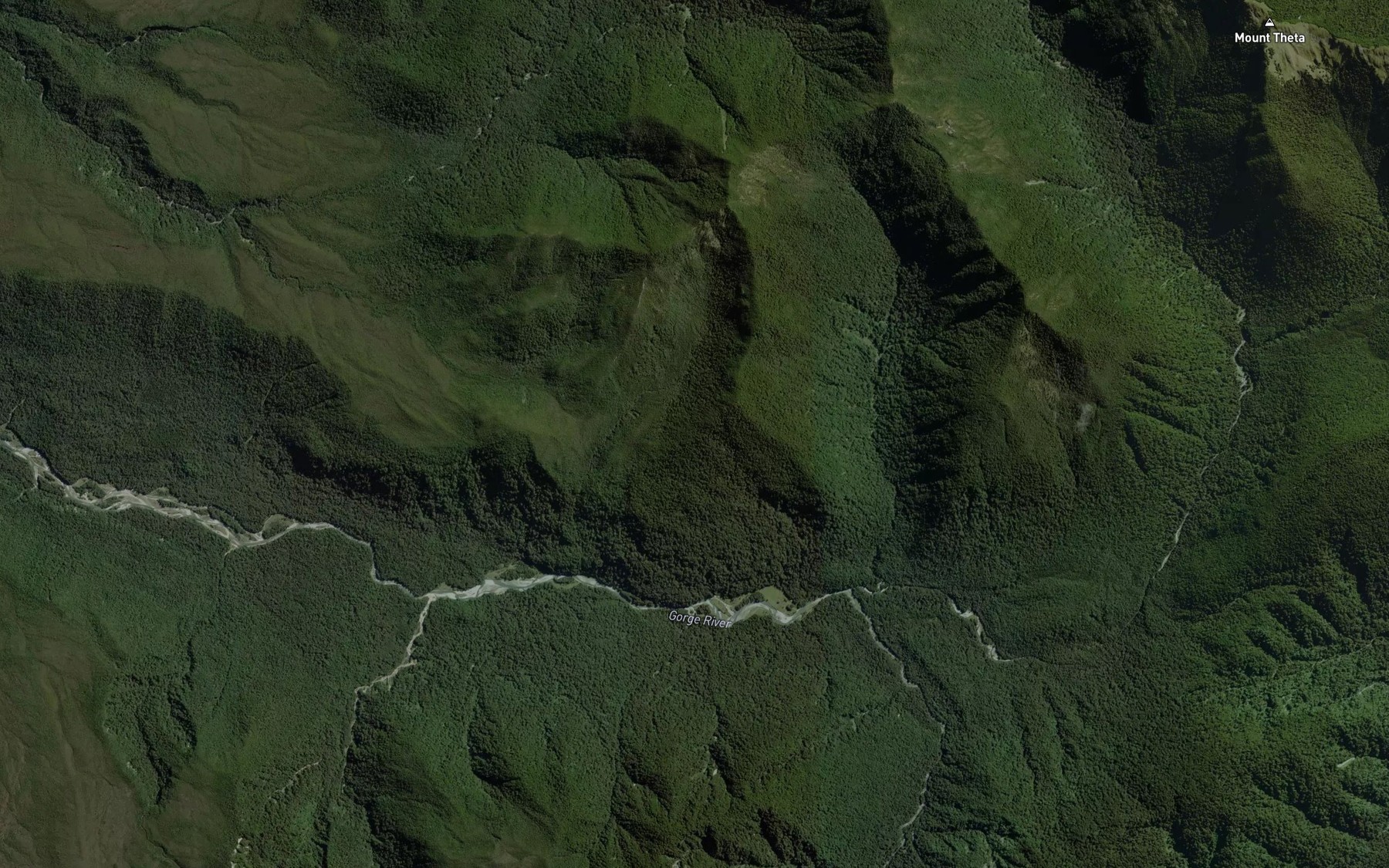 Satellite map of the Gorge River