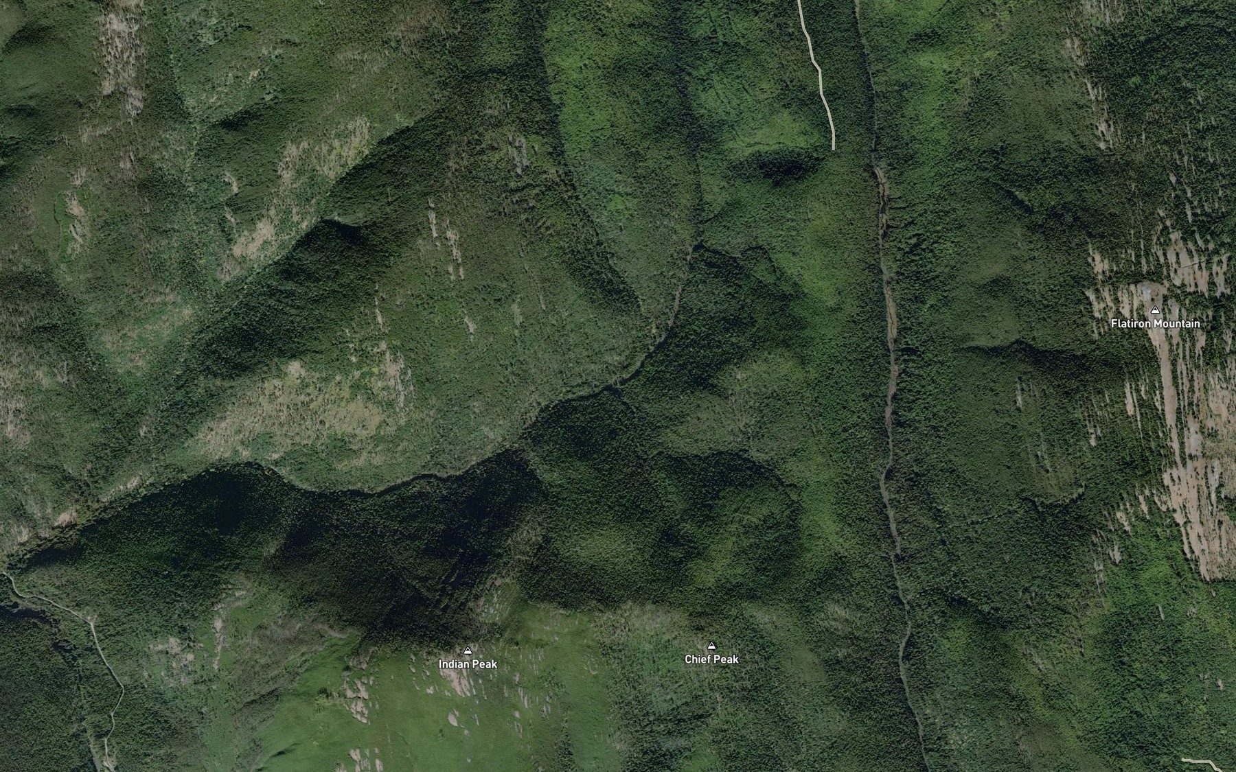 Satellite map of the Sheepherder Creek
