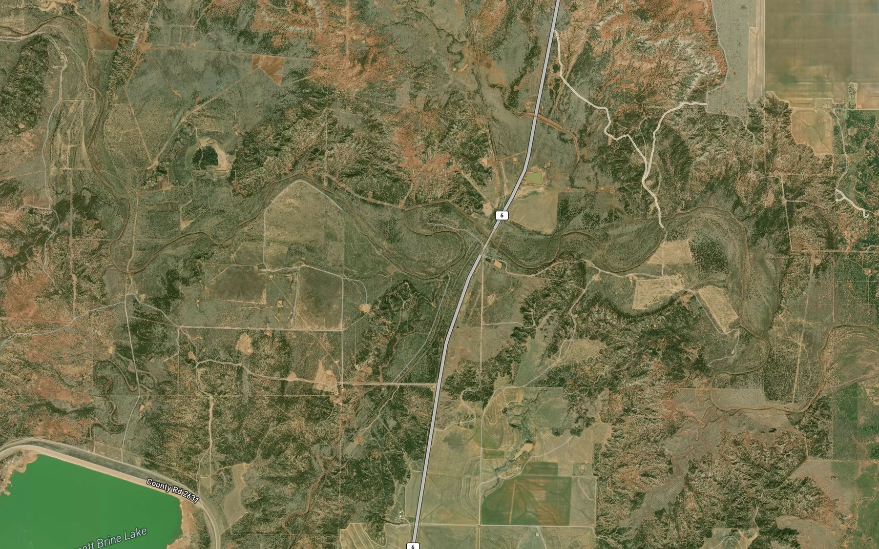 Satellite map of the China Creek