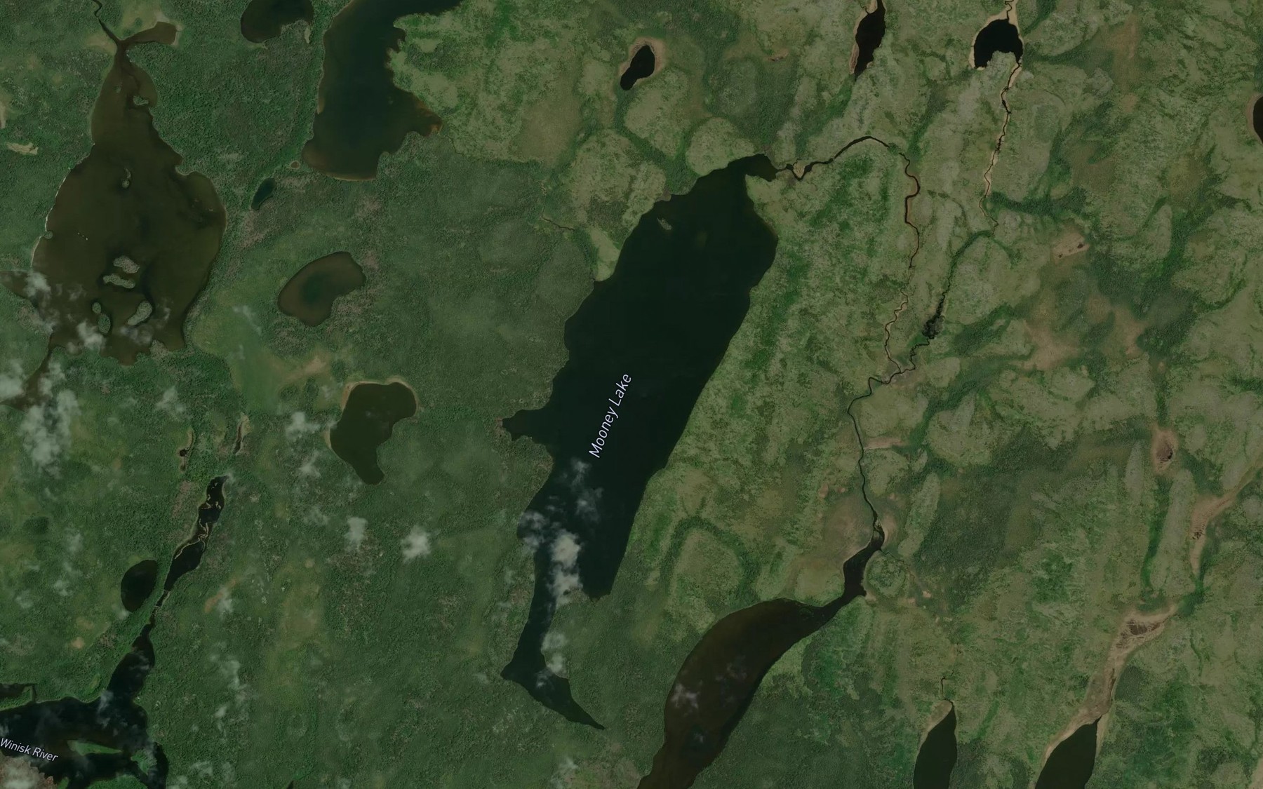 Satellite map of the Mooney Lake