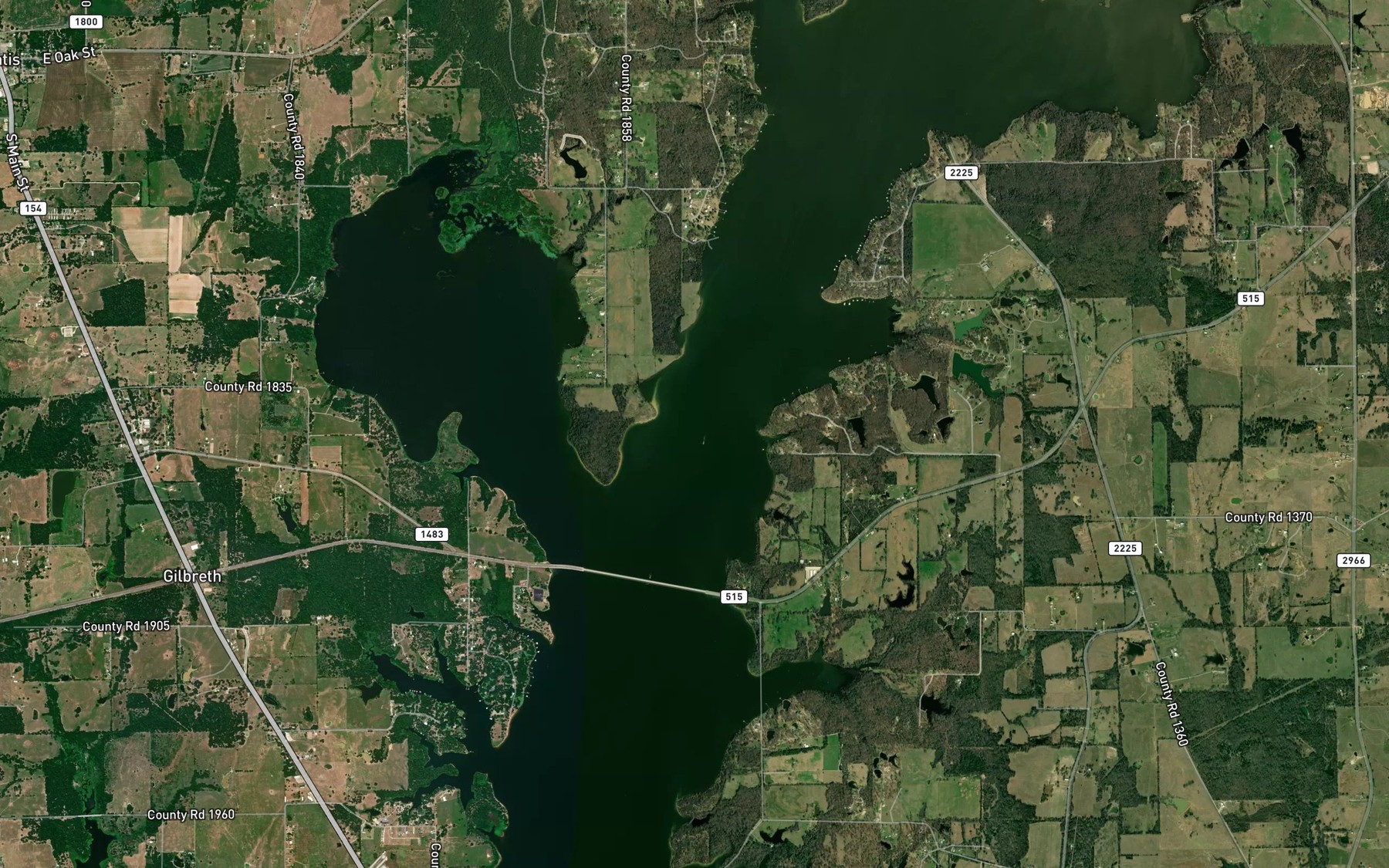 Satellite map of the Running Creek