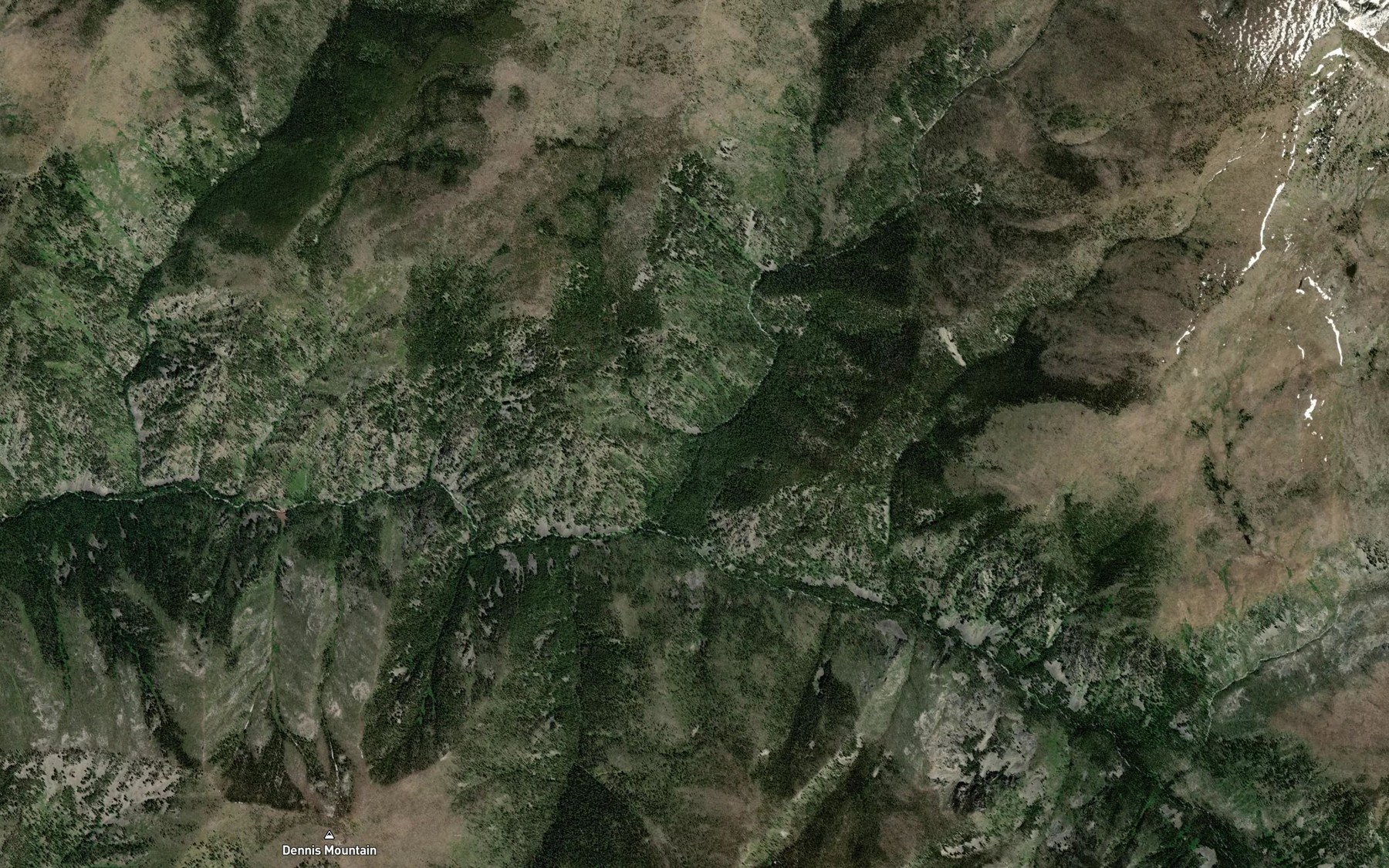 Satellite map of the Slide Creek