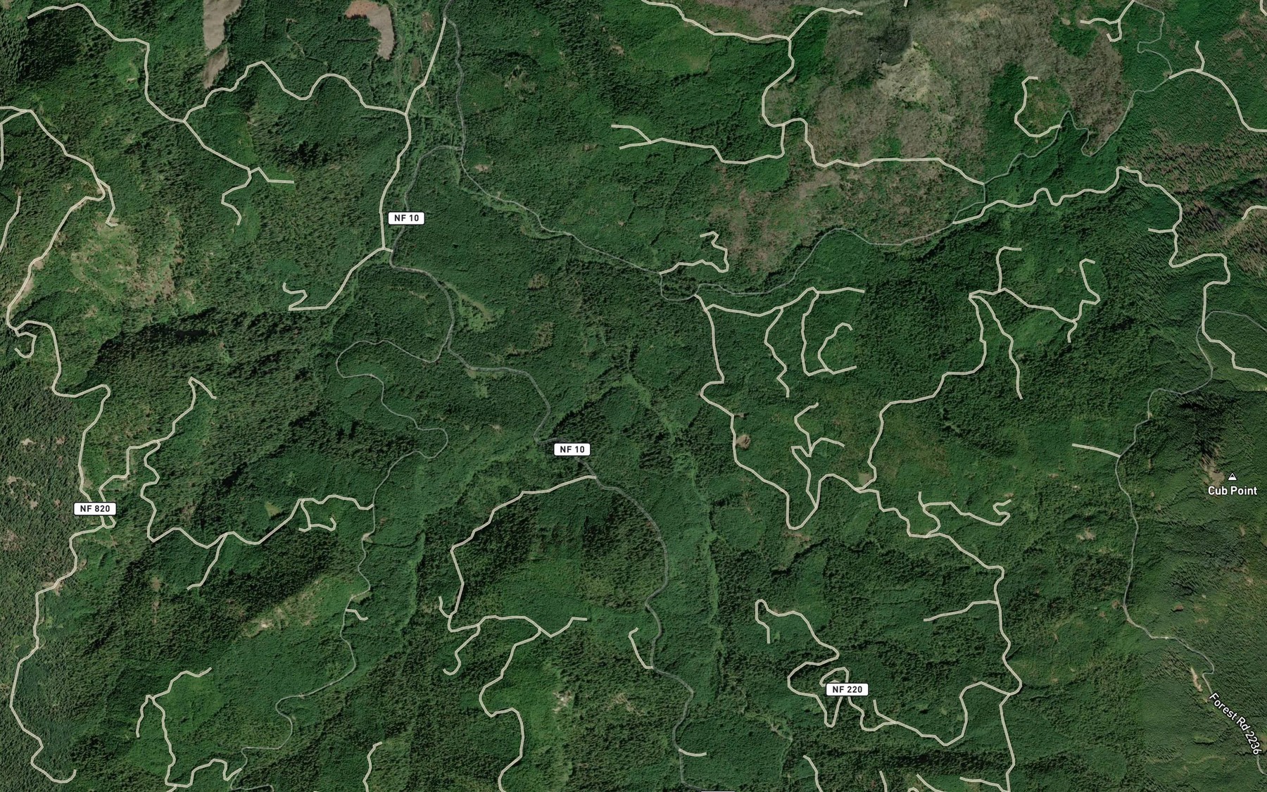Satellite map of the Ivy Creek