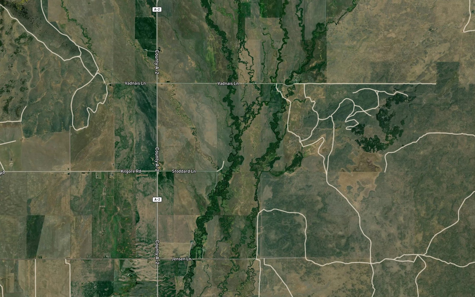 Satellite map of the East Camas Creek