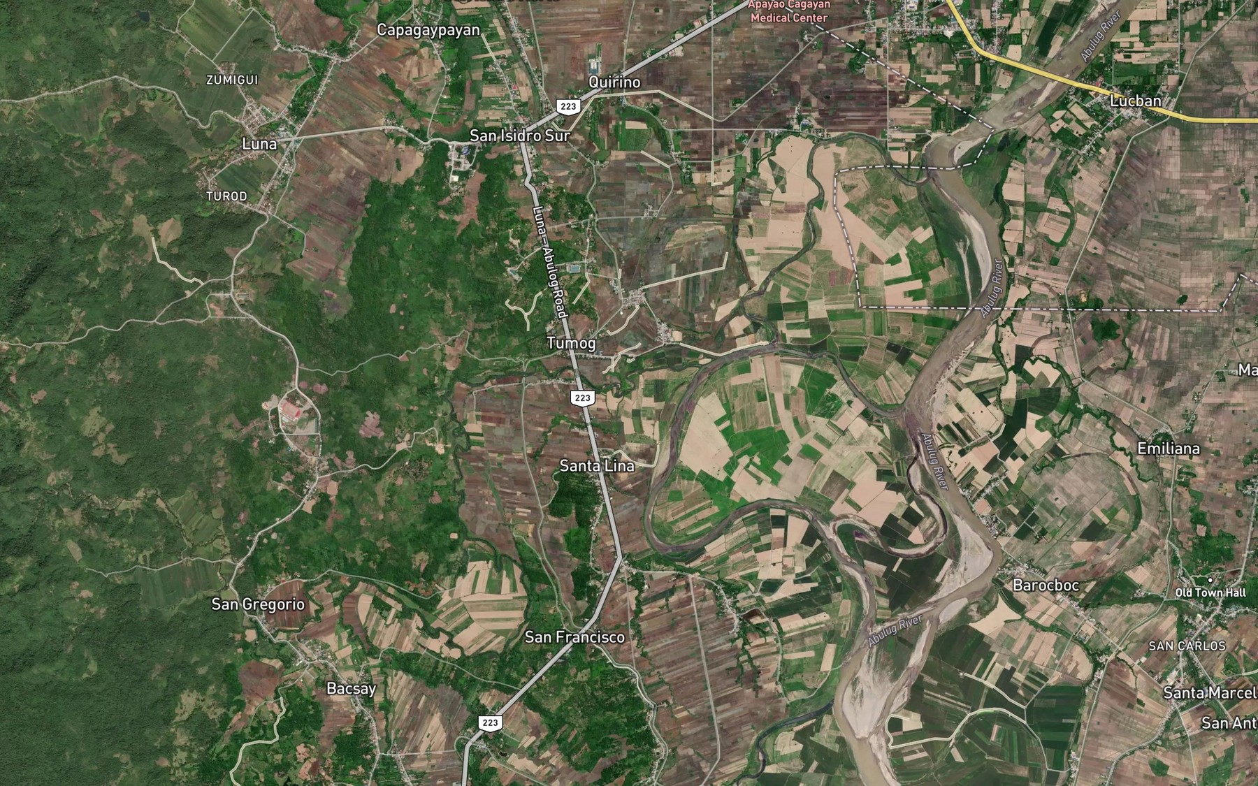 Satellite map of the Bayugao Creek