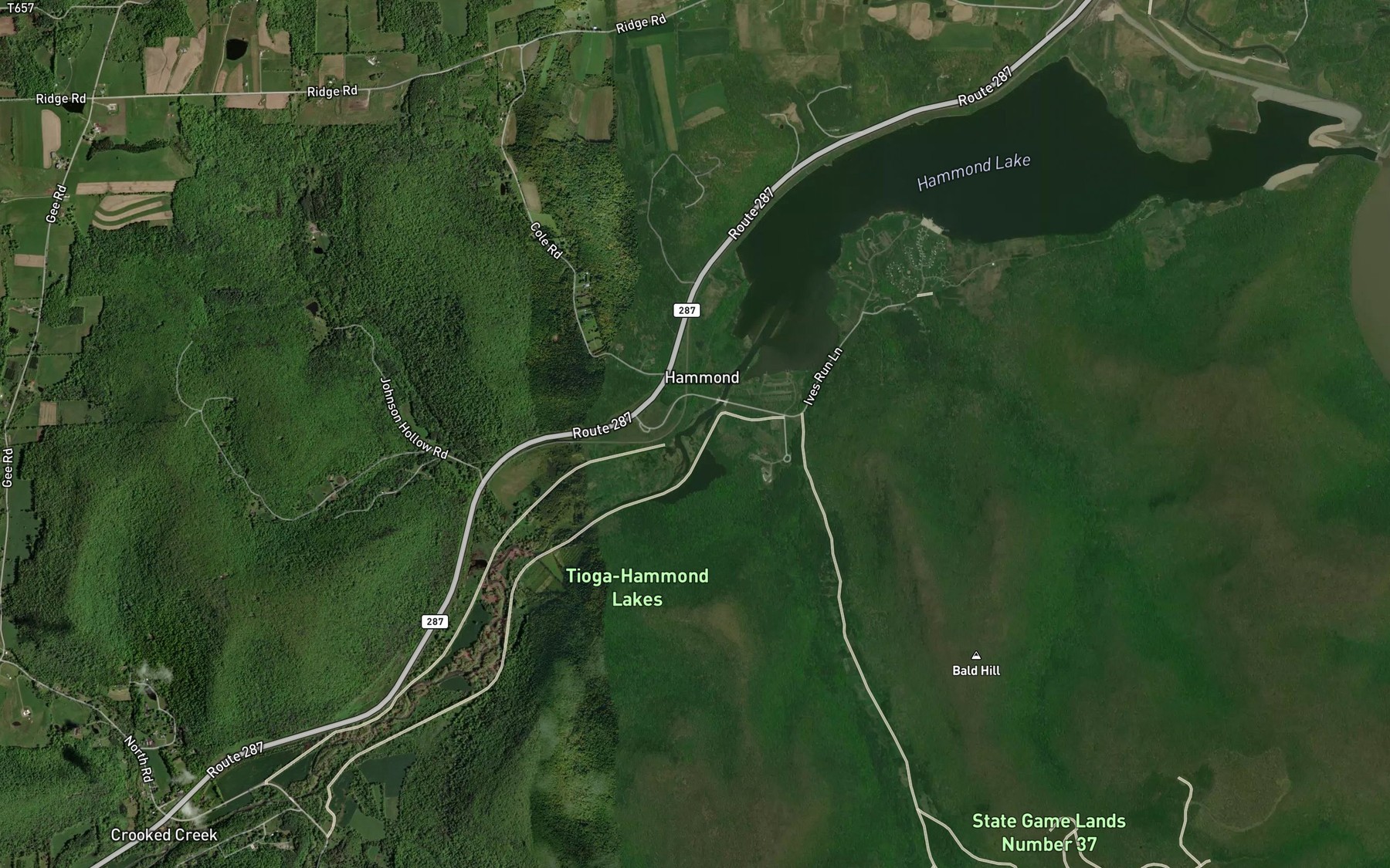Satellite map of the Stephenhouse Run