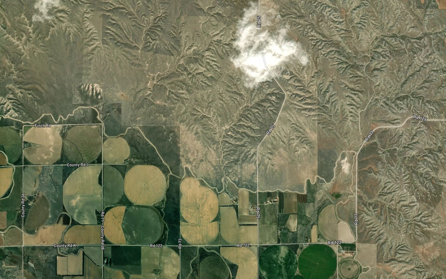 Satellite map of the Funk Reservoir
