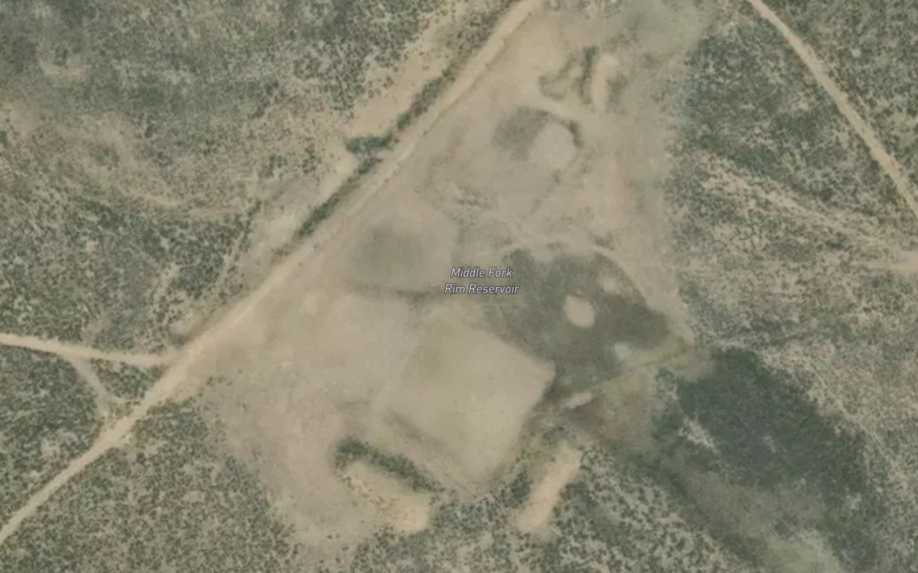 Satellite map of the Middle Fork Rim Reservoir