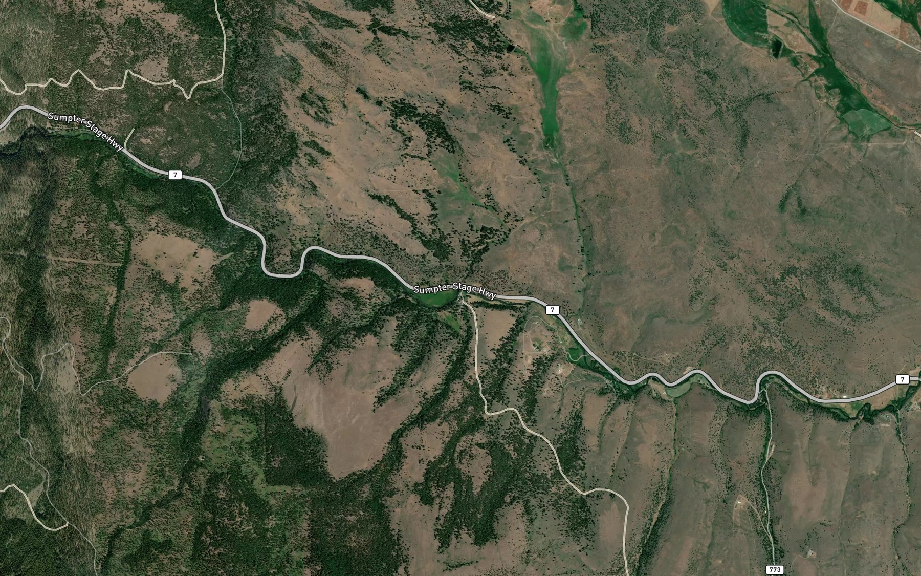 Satellite map of the Webfoot Creek