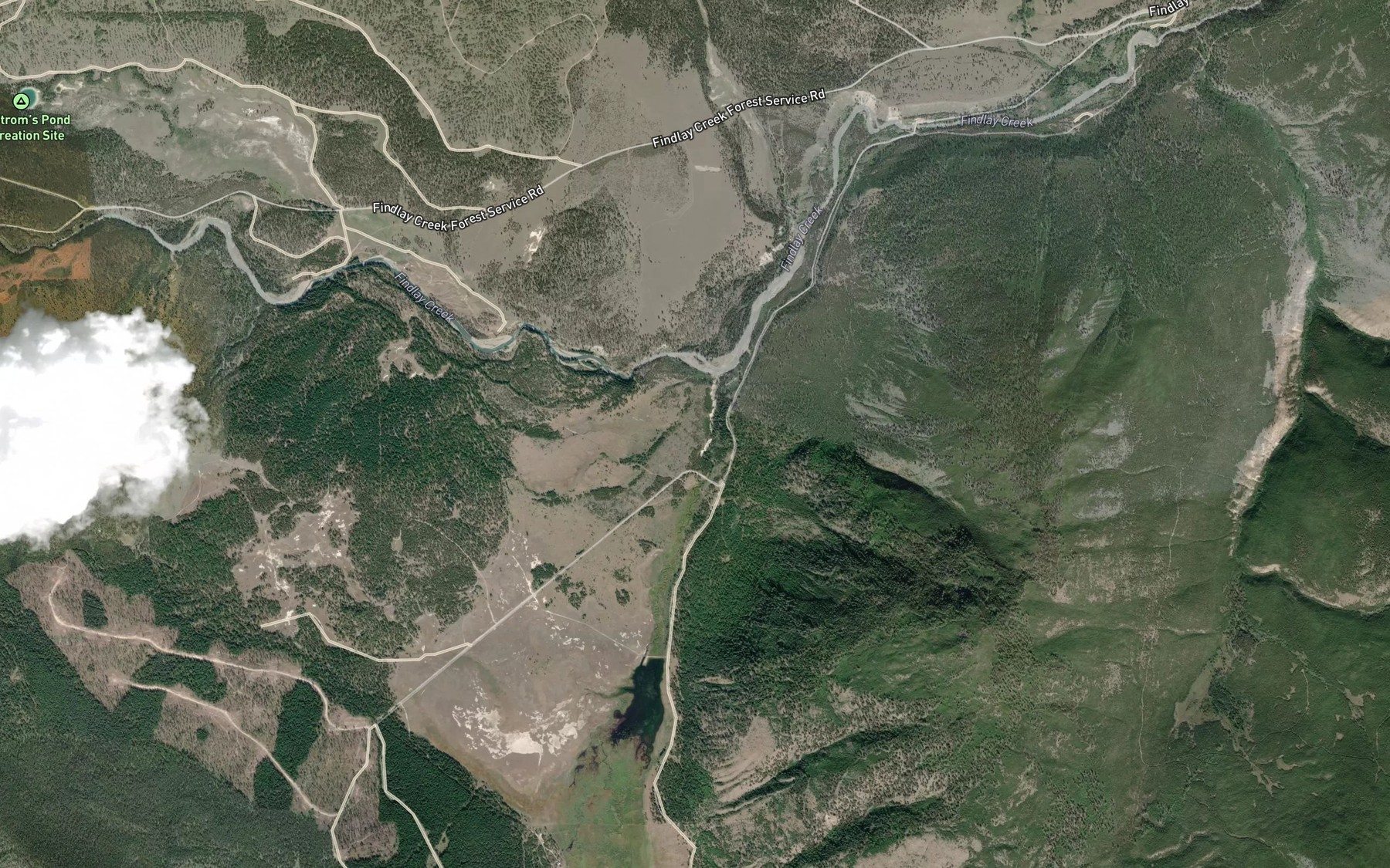 Satellite map of the Lavington Creek